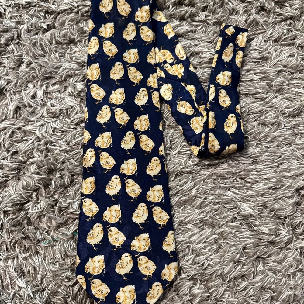 Neck Tie Baby Chicks Novelty Pointed Whimsical Easter Attire